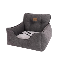 Nordic Paws Cozy Comfort Lyxig Bilbarnstol för Hund GRÅ
